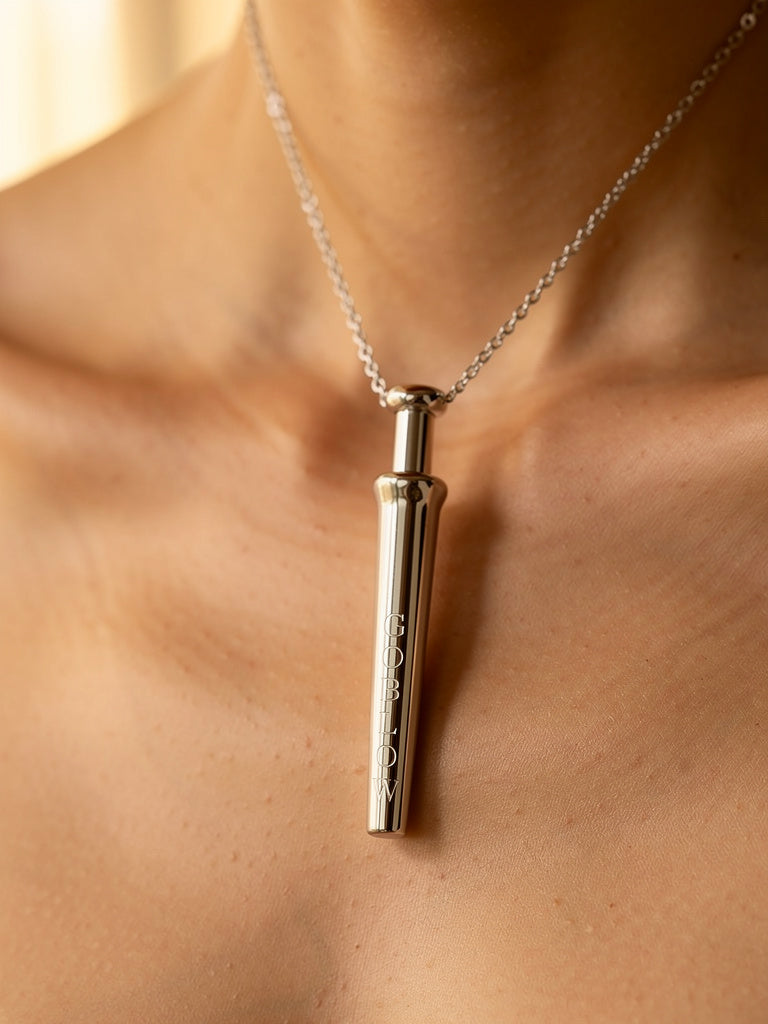 GoBlow Steel pendant — editorial collarbone worn necklace