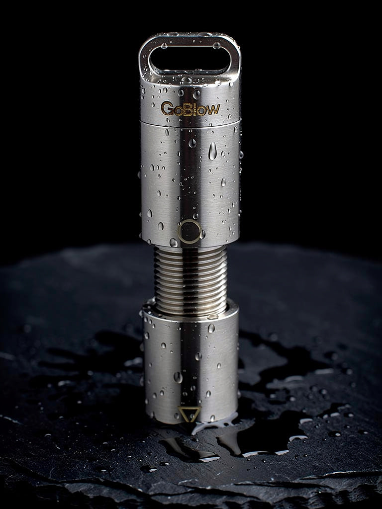 GoBlow Stacks Double — macro detail, dual threading joints visible between two body sections
