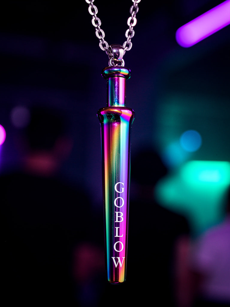 GoBlow Rainbow pendant — nightclub neon bokeh hanging