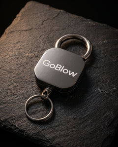 GoBlow Yoyo — fob macro — machined stainless EDC capsule pendant