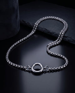 GoBlow Necklace Silver — dark hero — machined stainless EDC capsule pendant