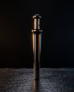 GoBlow MKII Black — front, airflow detail — machined stainless EDC capsule pendant