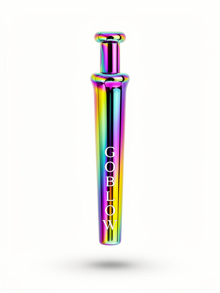 GoBlow Rainbow pendant — iridescent PVD studio hero white background