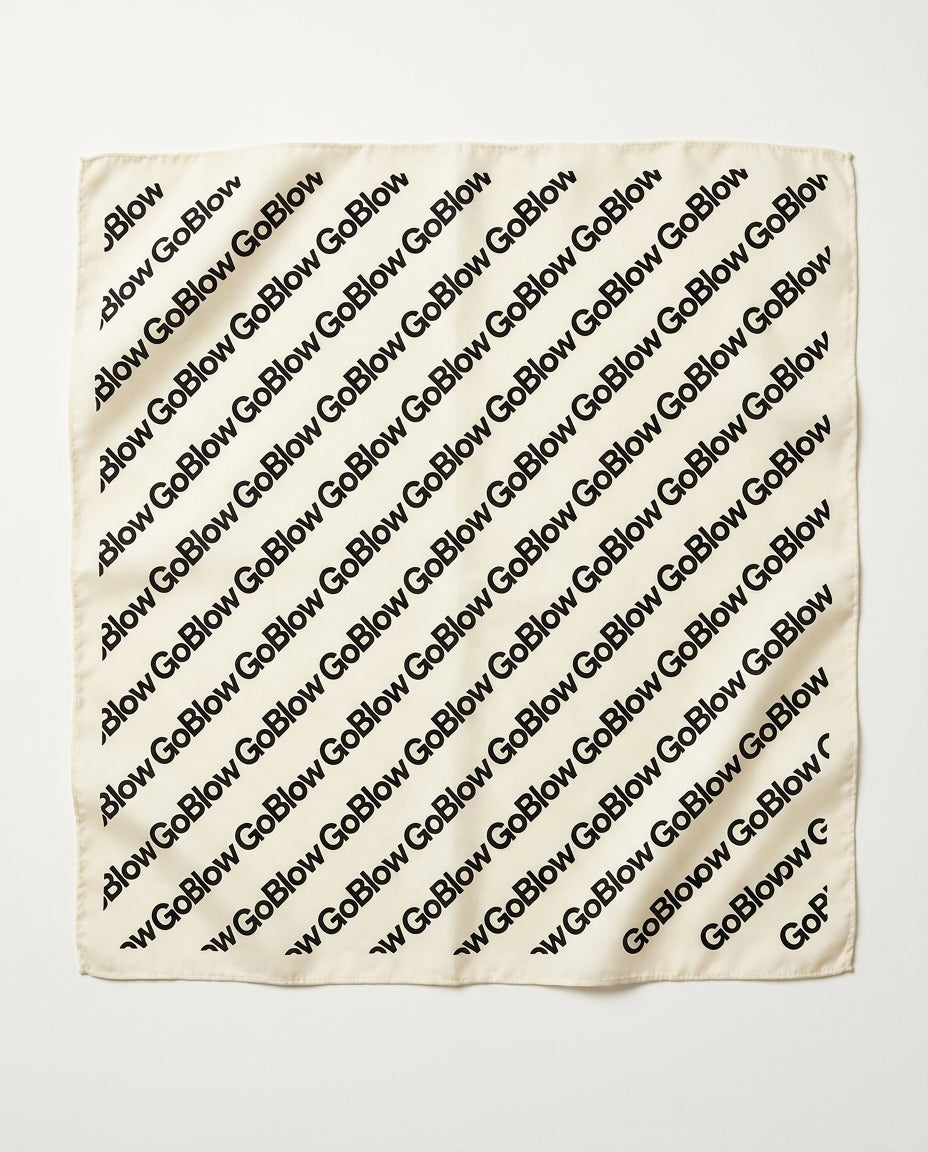 The Bandana — Cream with black GoBlow monogram print