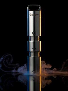 GoBlow Stacks Triple — angled view, triple modular stack with visible threading — machined stainless EDC capsule pendant