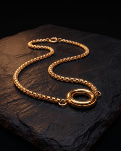 GoBlow Necklace Gold — dark hero — machined stainless EDC capsule pendant