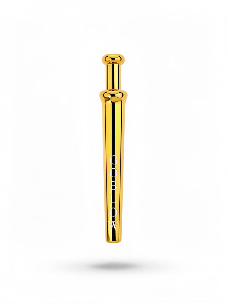 GoBlow Gold pendant — high-gloss PVD studio hero white background