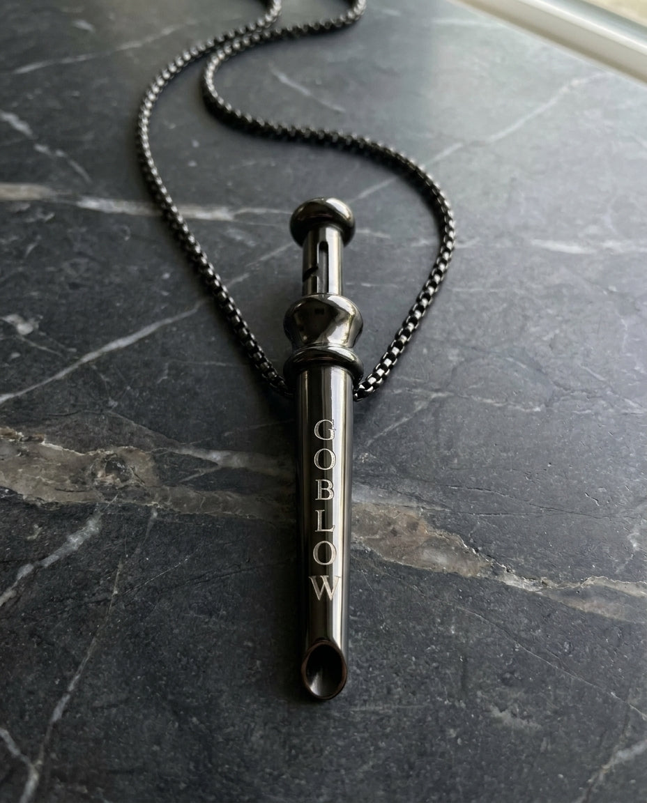 GoBlow Pendant MKII in Black, on marble