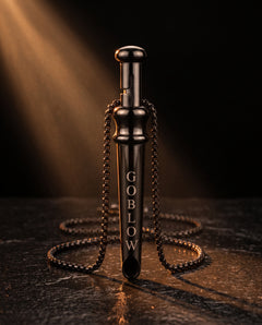 GoBlow Pendant MKII in Black, hero — machined stainless EDC capsule pendant