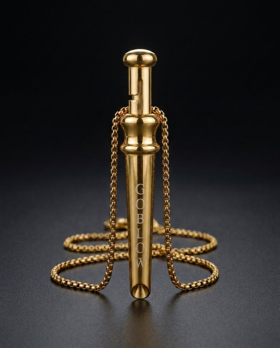 GoBlow Pendant MKII in Gold, studio hero