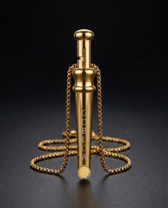 GoBlow MKII Gold — machined stainless EDC capsule pendant