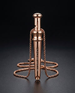 GoBlow Pendant MKII in Rose Gold, studio hero — machined stainless EDC capsule pendant