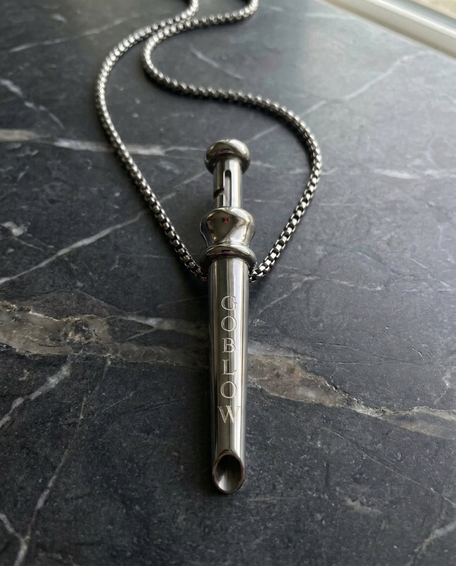 GoBlow Pendant MKII in Steel, on marble