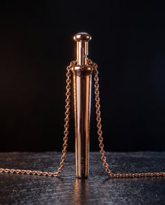 GoBlow MKII Rose Gold — front — machined stainless EDC capsule pendant