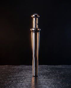 GoBlow MKII Steel — front — machined stainless EDC capsule pendant