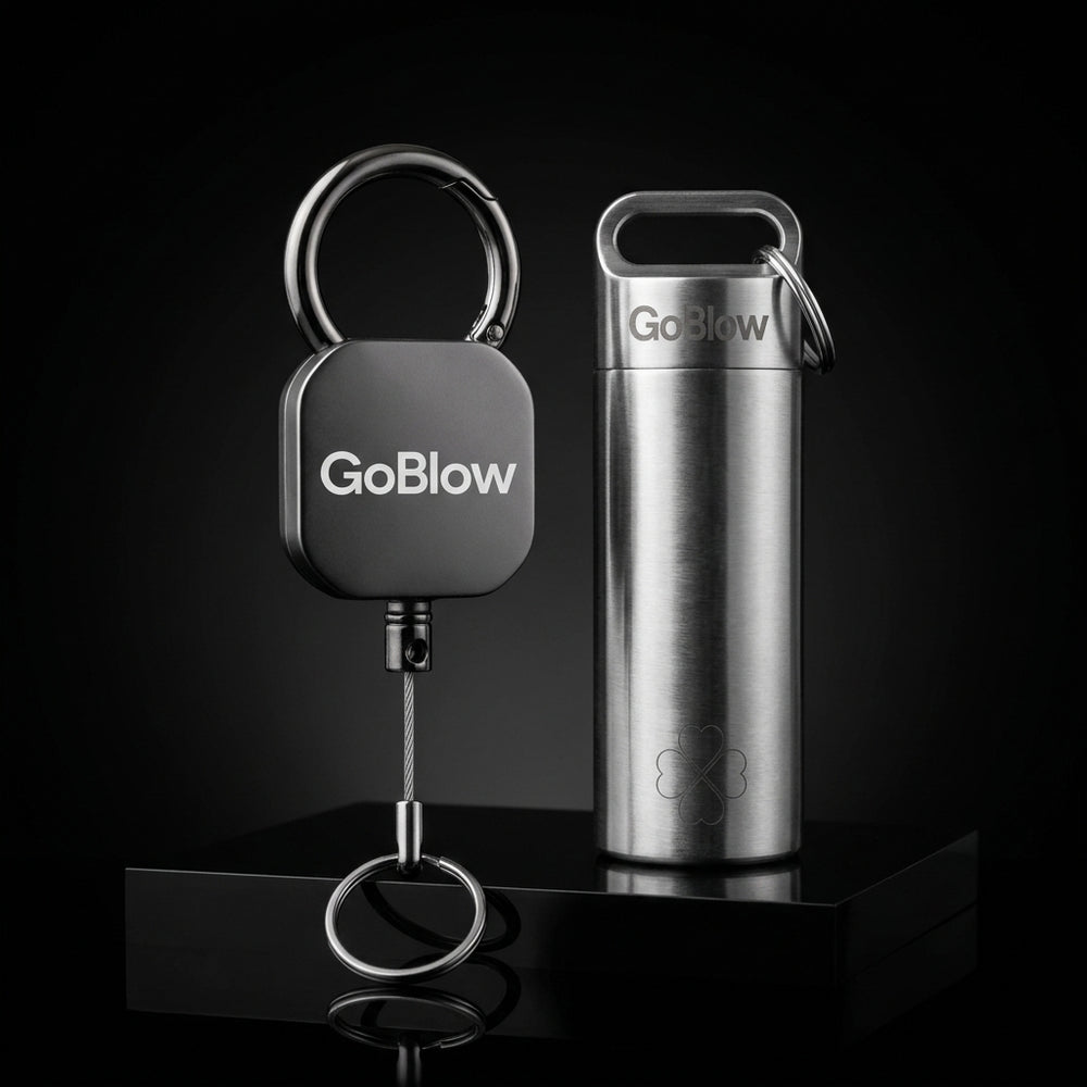 GoBlow Yoyo and Stack side-by-side on plinth